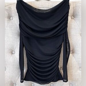 Abercrombie & Fitch Black Draped Blouse